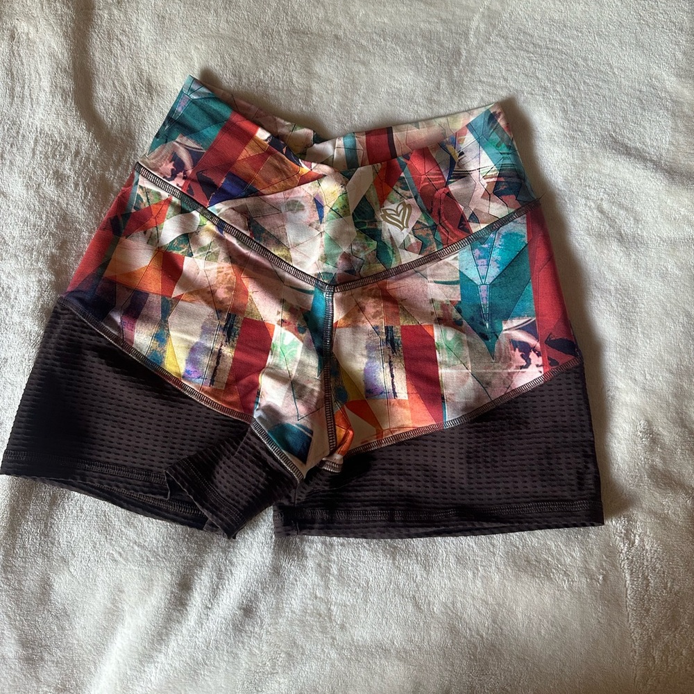 Multicolor Geometric Women's Athletic Shorts